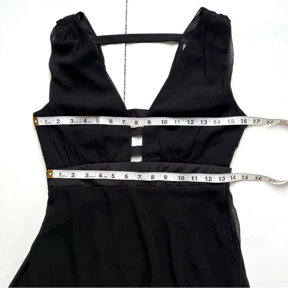 Charlotte Russe Y2K Whimsygoth Witchcore Black Asymmetrical Hem Sleeveless Dress - Picture 7 of 15